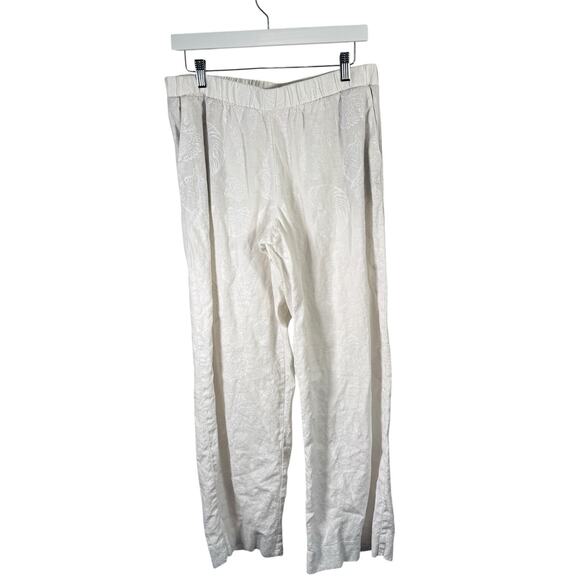 Lilly Pulitzer Daylen Linen Palazzo Pants White Seashell 31" Preppy Womens Med - Picture 3 of 9